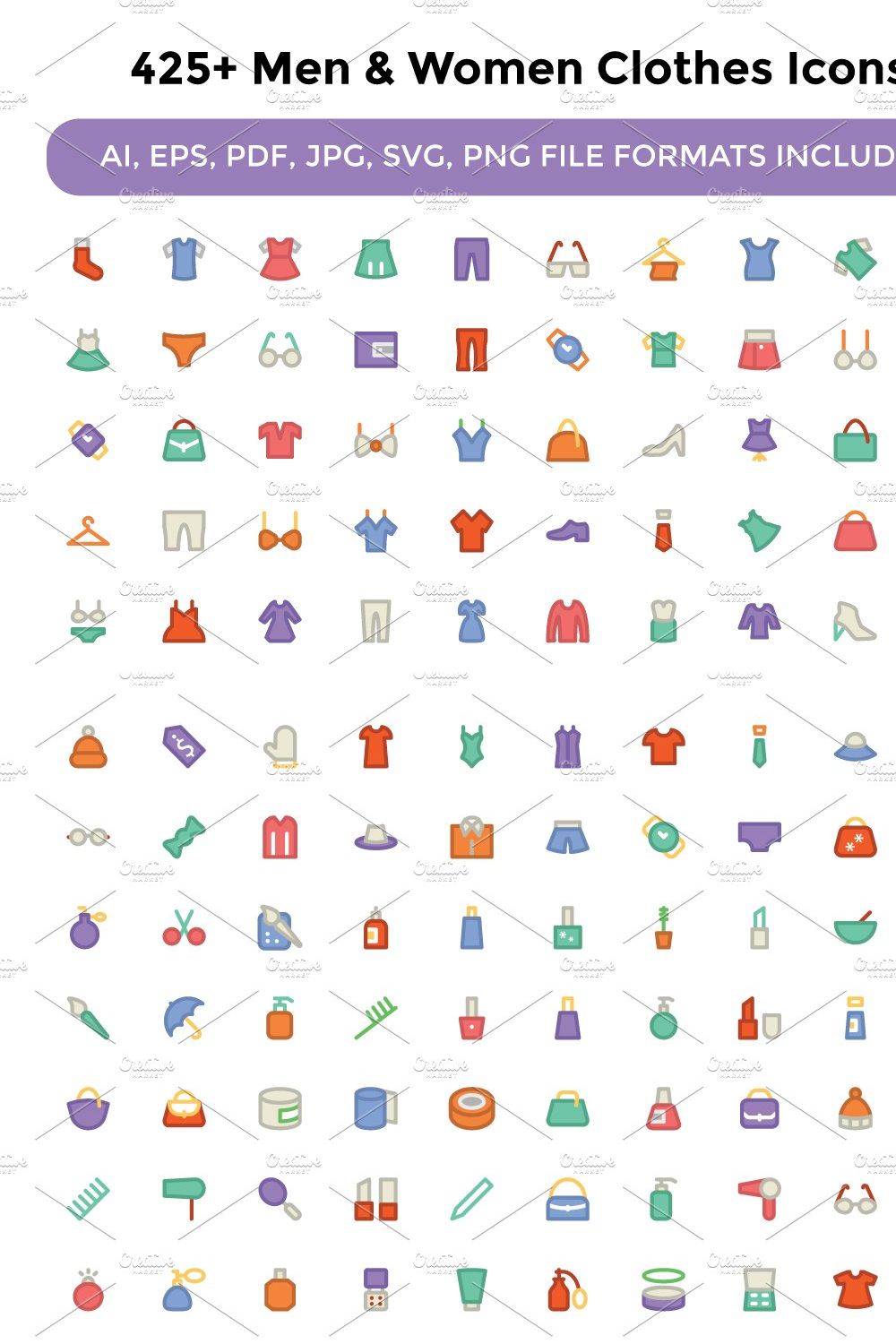 425+ Men and Women Clothes Icons pinterest preview image.