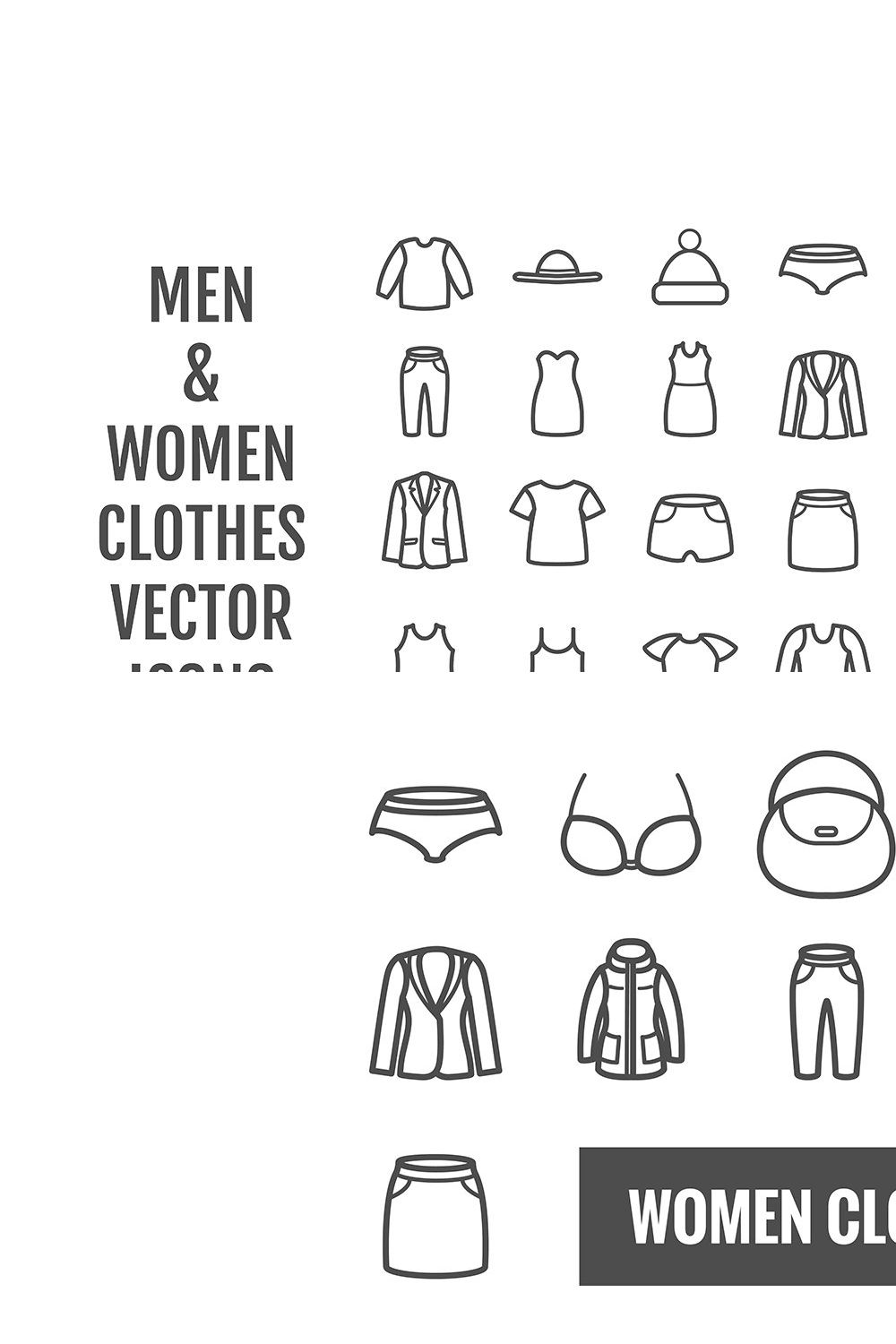 44 vector men & women clothes icons pinterest preview image.