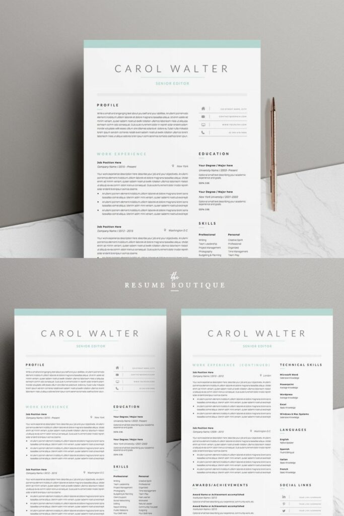 Cv Examples 5 Pages 5 page Resume Template | Upgrade – MasterBundles