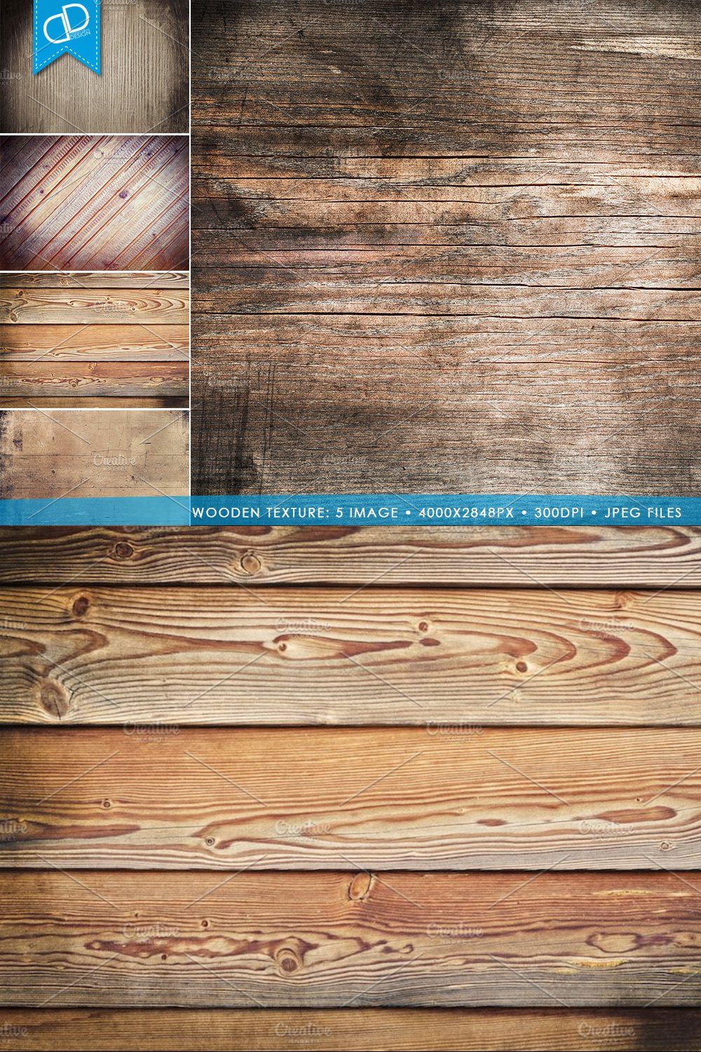 5 Wooden Texture pinterest preview image.