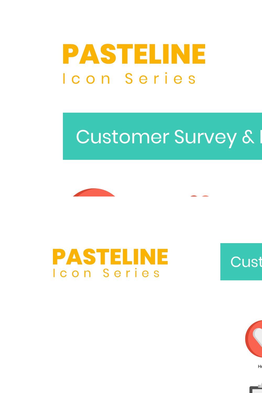 50 Customer Survey & Feedback Icons pinterest preview image.