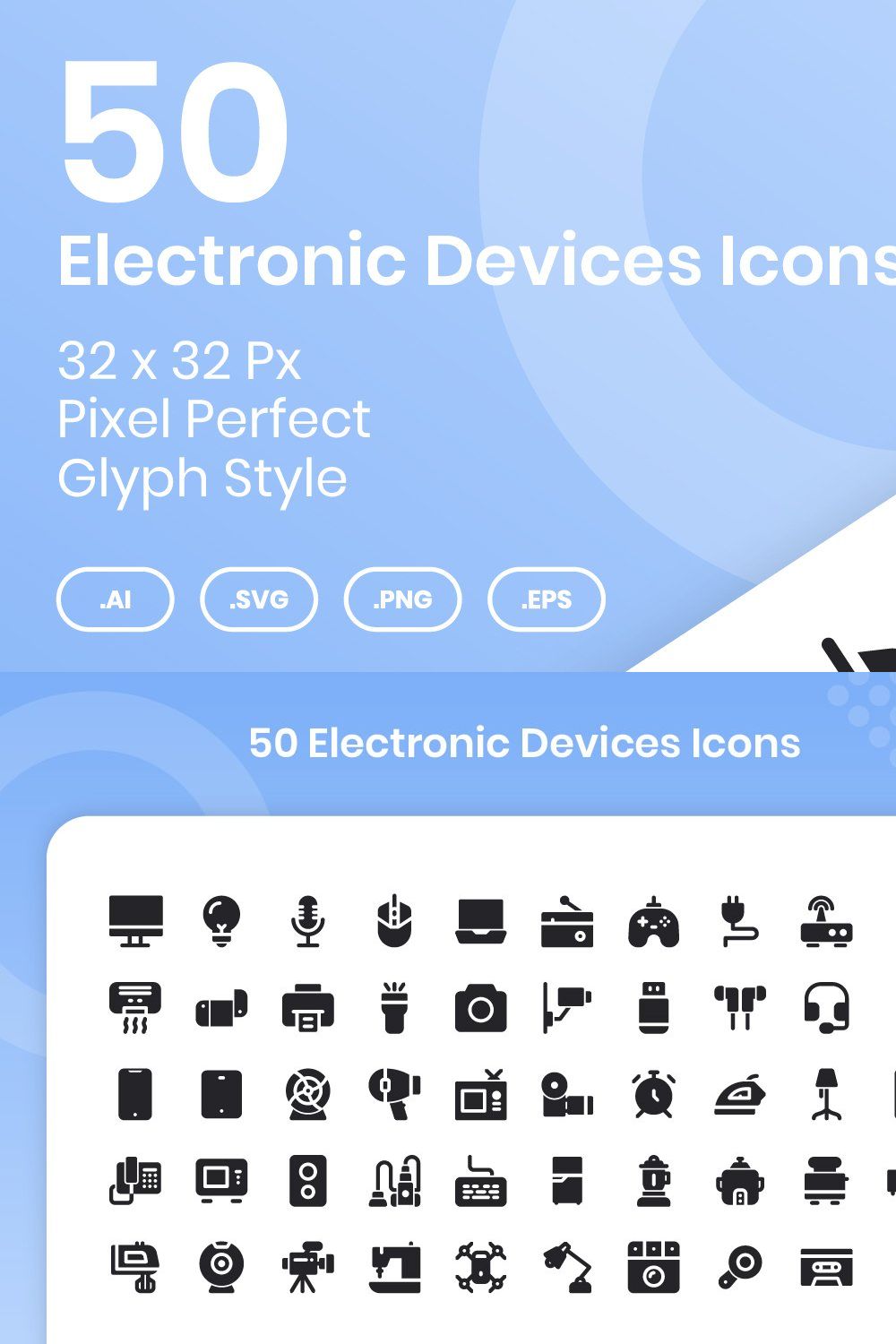 50 Electronic Device - Glyph pinterest preview image.