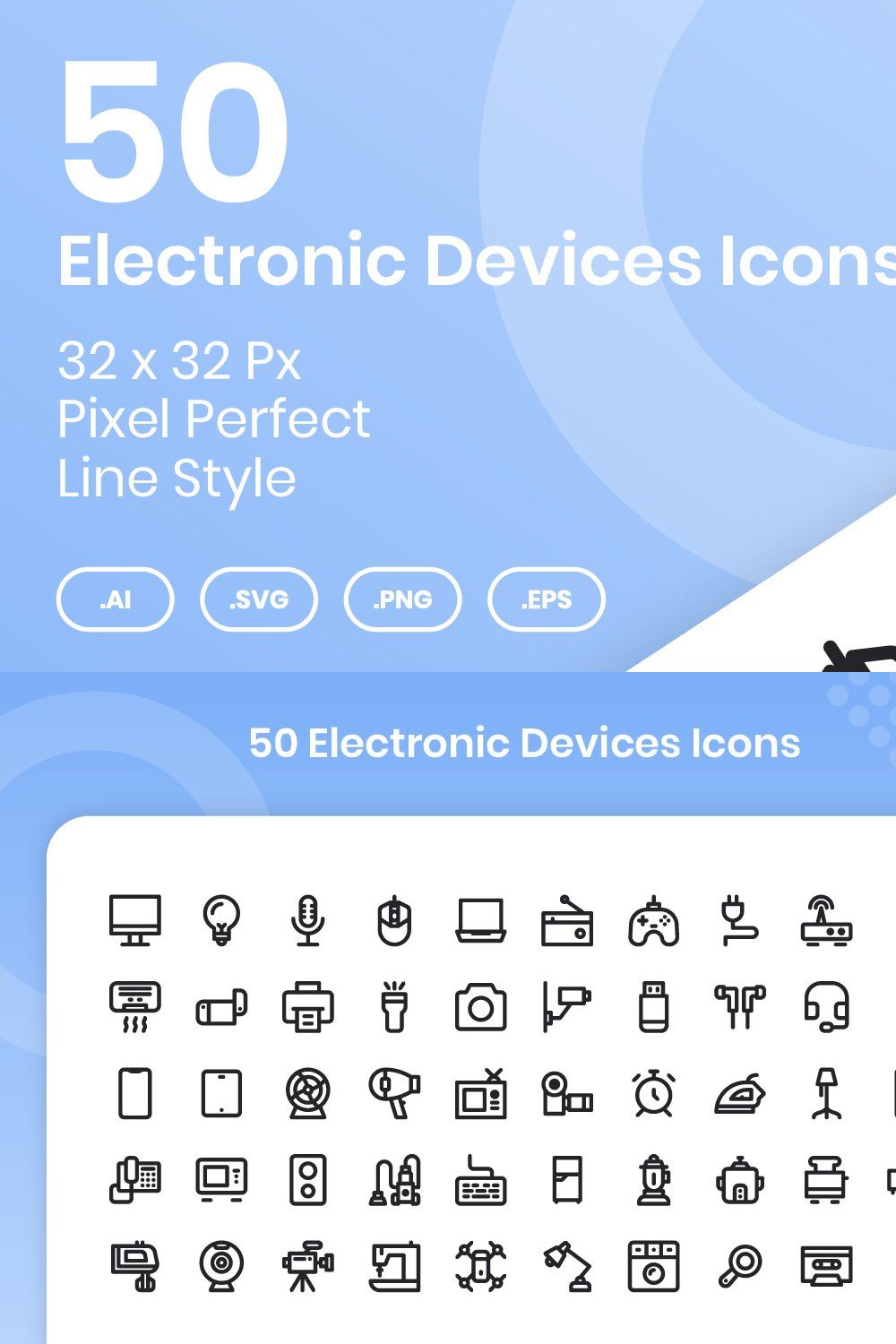 50 Electronic Device - Line pinterest preview image.