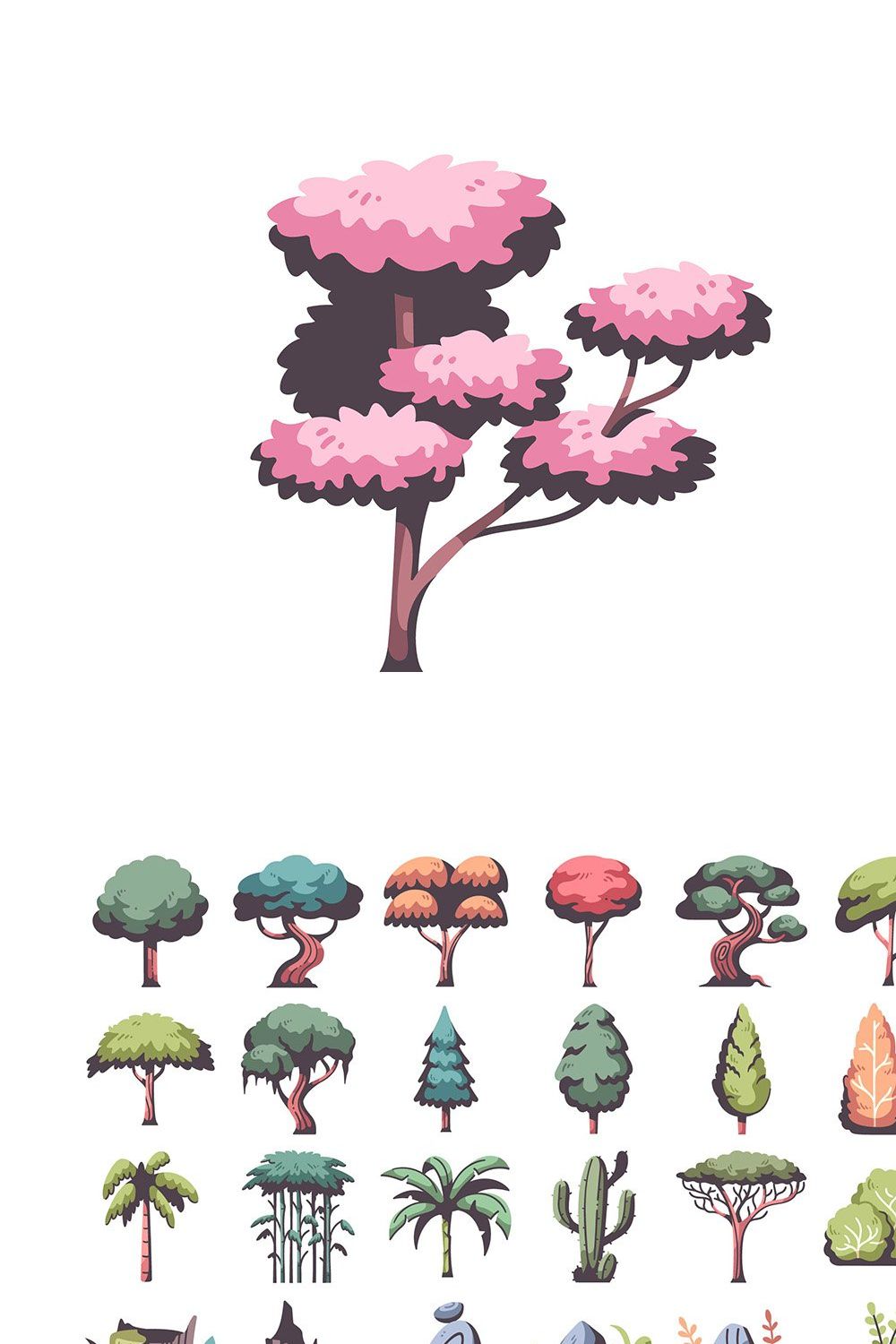50 Forest Element icon set pinterest preview image.