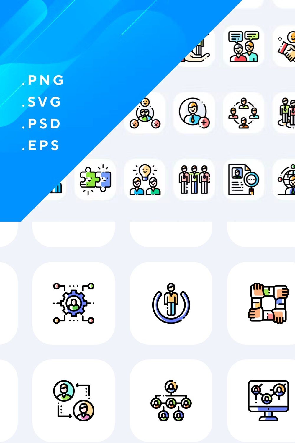 50 Human Relations Icons pinterest preview image.
