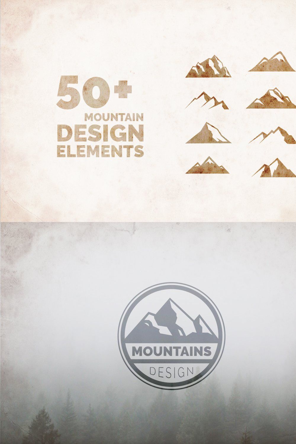 50+ Mountain Icon Graphics pinterest preview image.