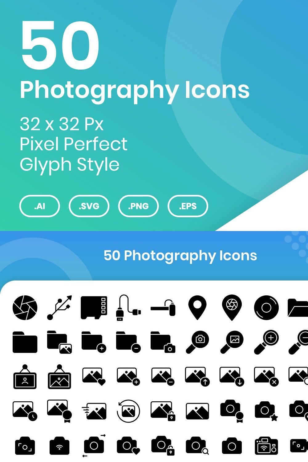 50 Photography - Glyph pinterest preview image.