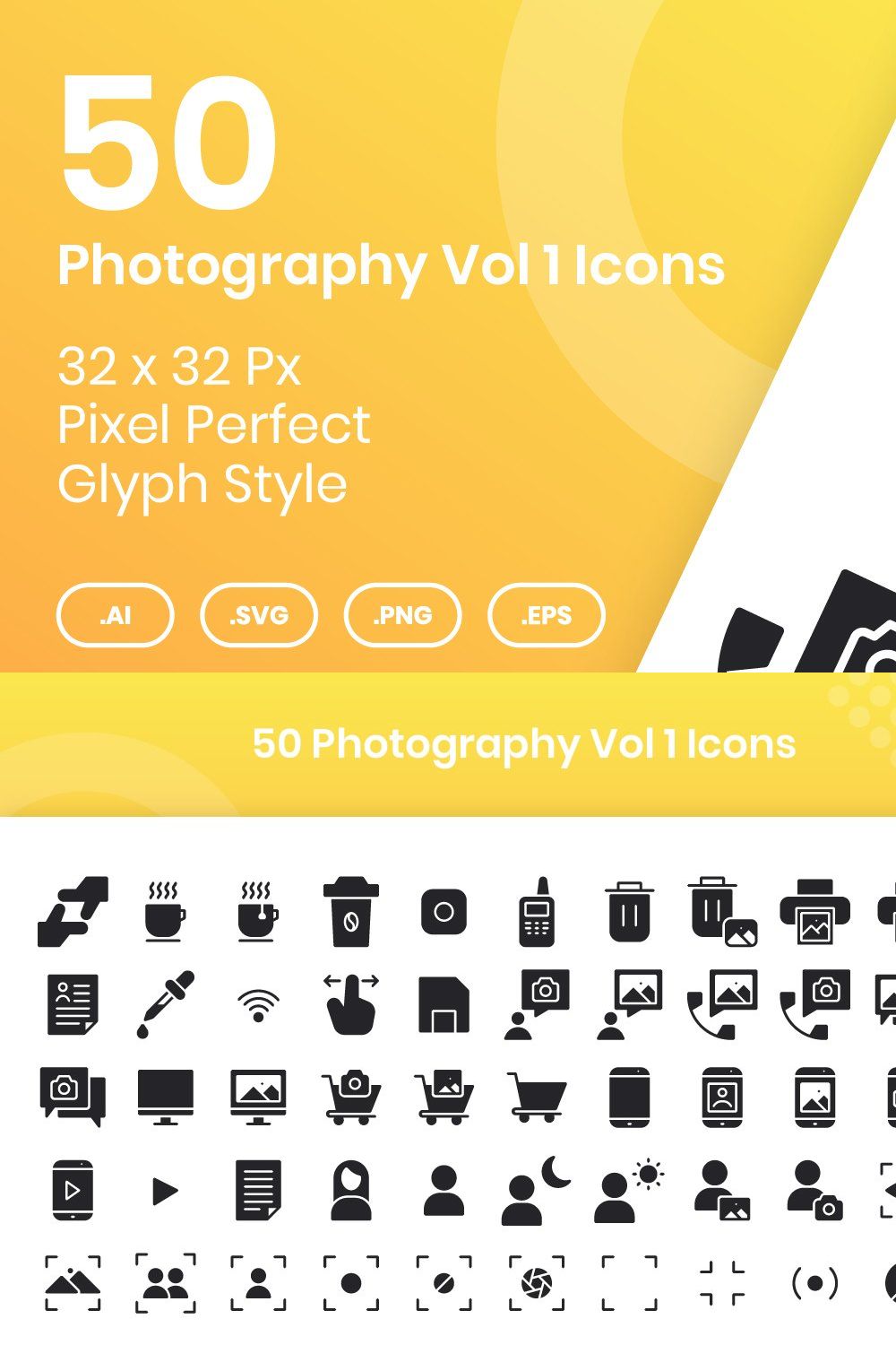 50 Photography Vol 1 - Glyph pinterest preview image.