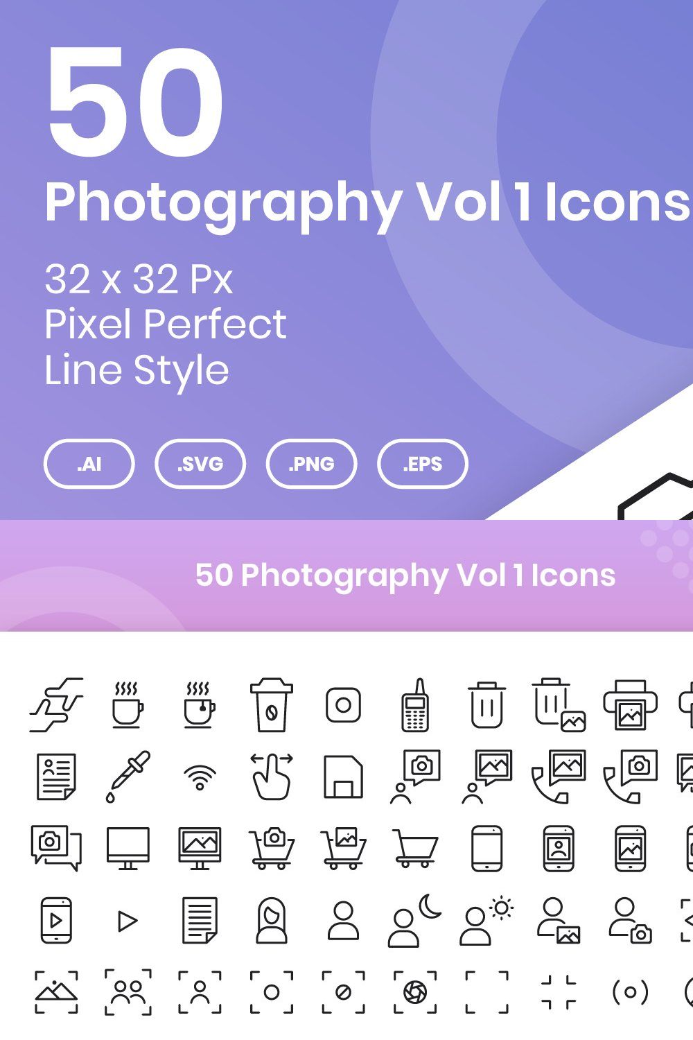 50 Photography Vol 1 - Line pinterest preview image.