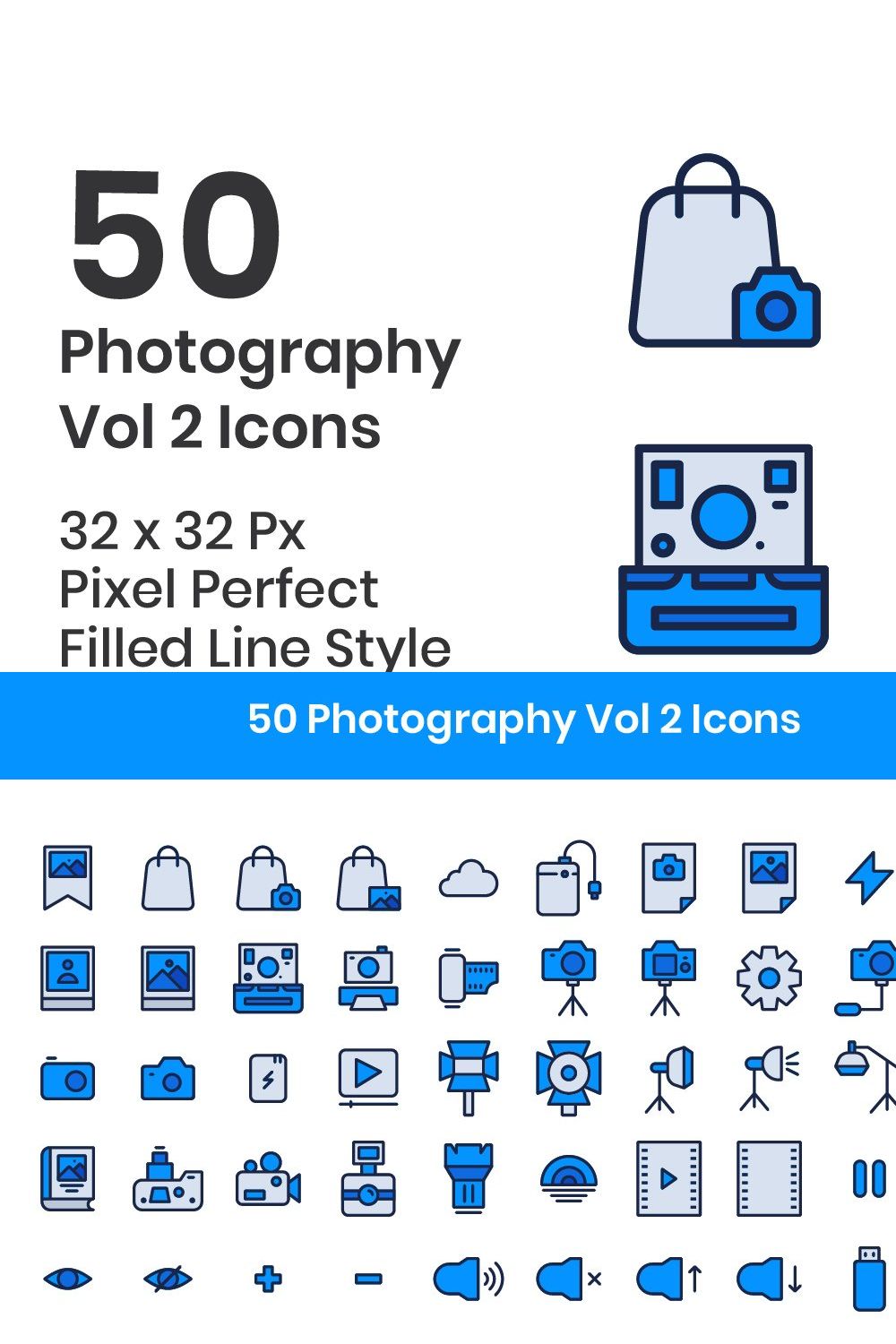 50 Photography Vol 2 - Filled Line pinterest preview image.