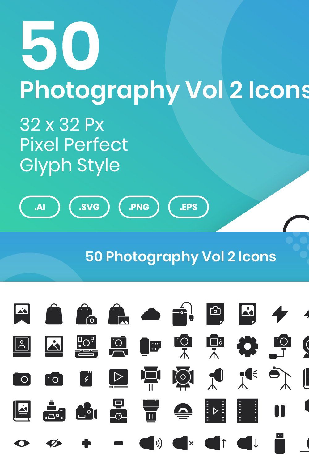 50 Photography Vol 2 - Glyph pinterest preview image.