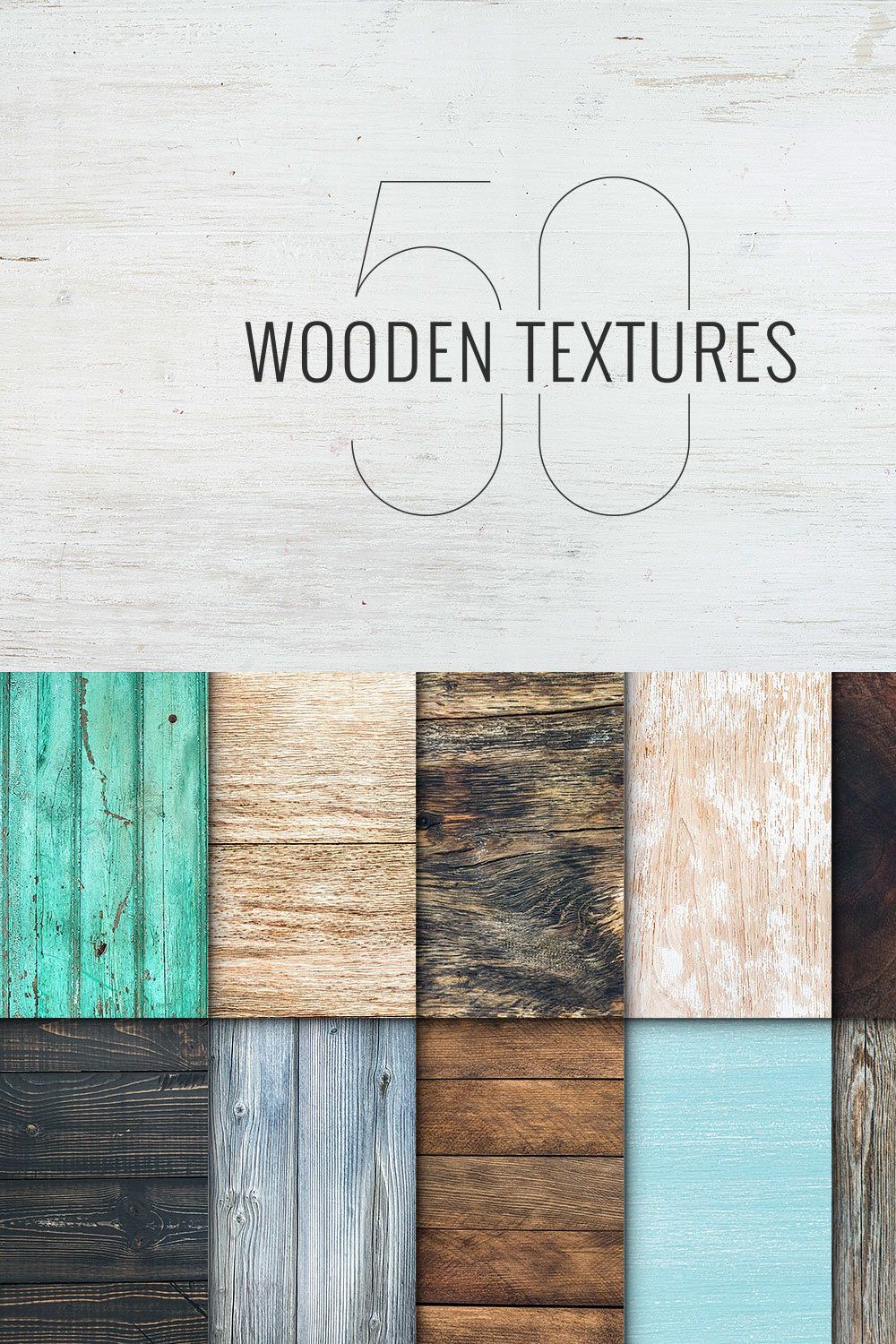 50 Wooden Textures pinterest preview image.