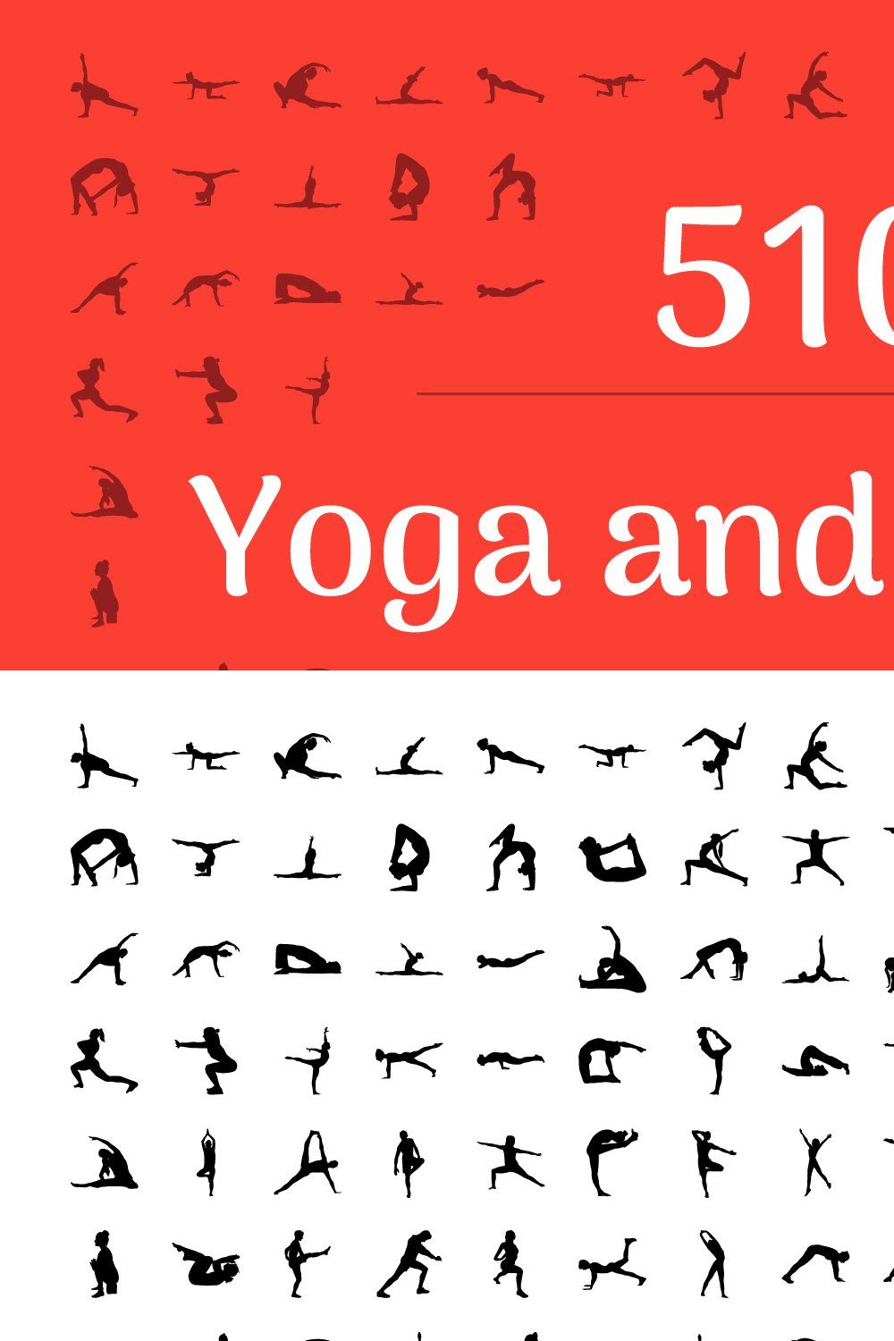 510 Yoga and Pilates Silhouette pinterest preview image.