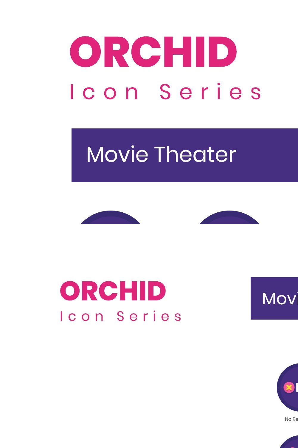 55 Movie Theater Icons - Orchid pinterest preview image.