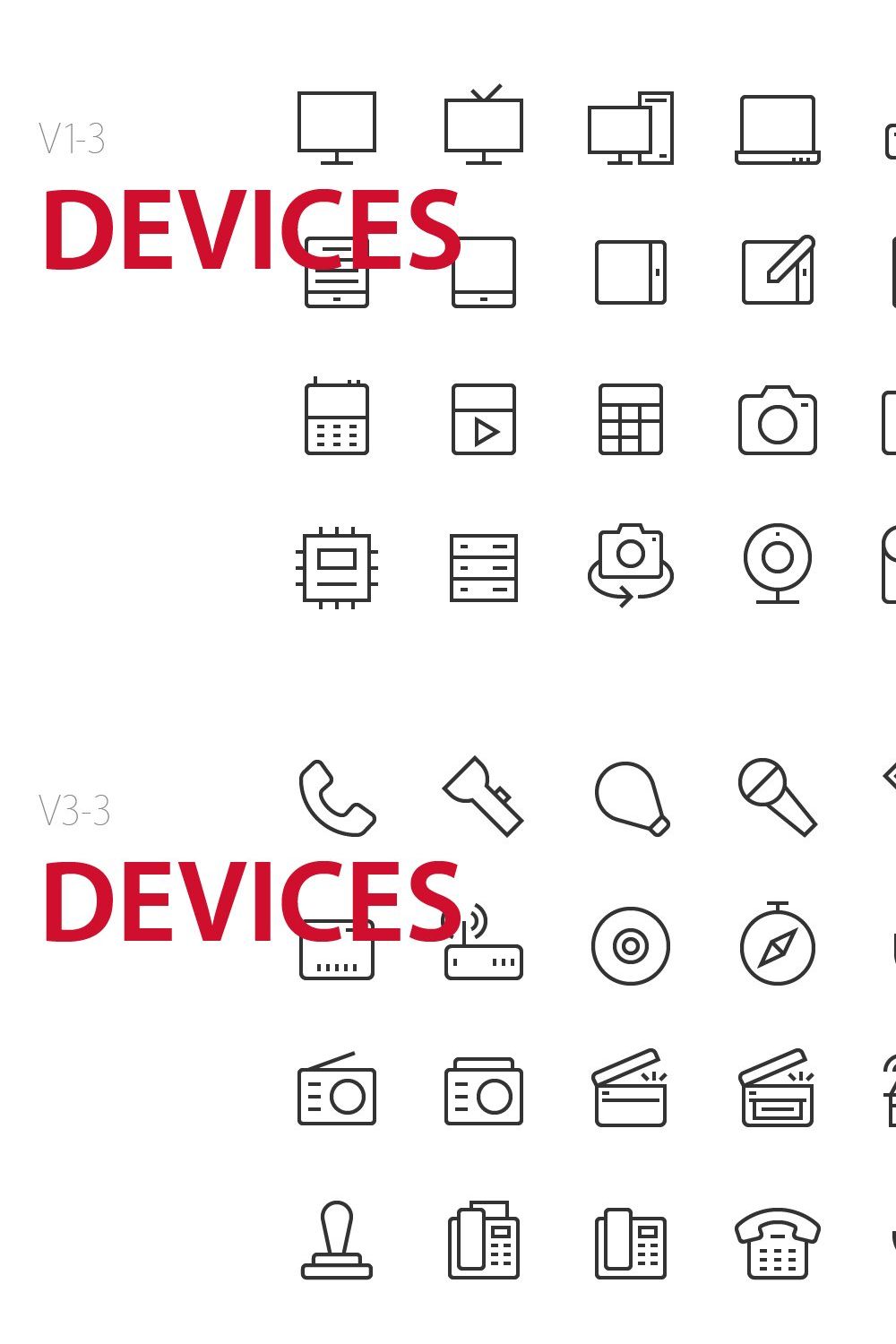 60 Devices UI Icons pinterest preview image.