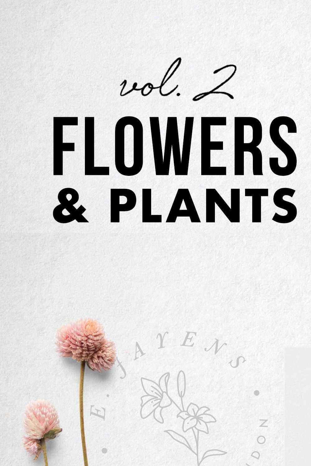 60 Flower and Floral Icons - Vol 2 pinterest preview image.