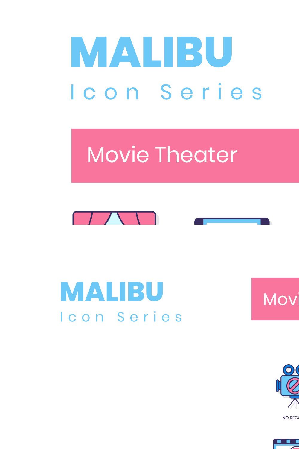 60 Movie Theater Icons - Malibu pinterest preview image.