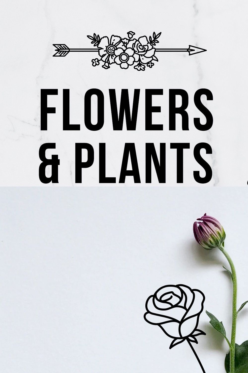 60 Plant & Floral Icons - Flower pinterest preview image.