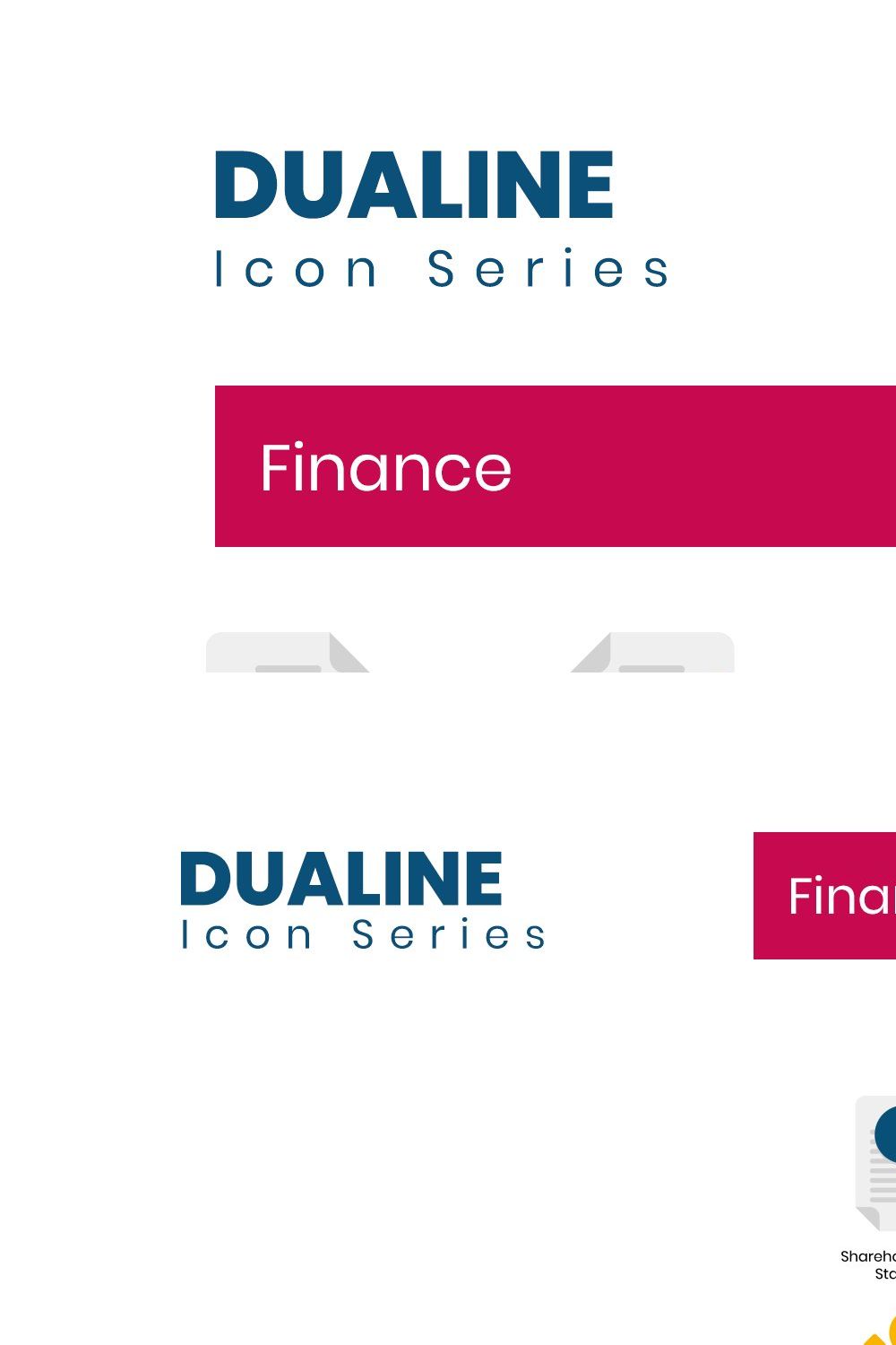 65 Finance icons | Dualine Series pinterest preview image.