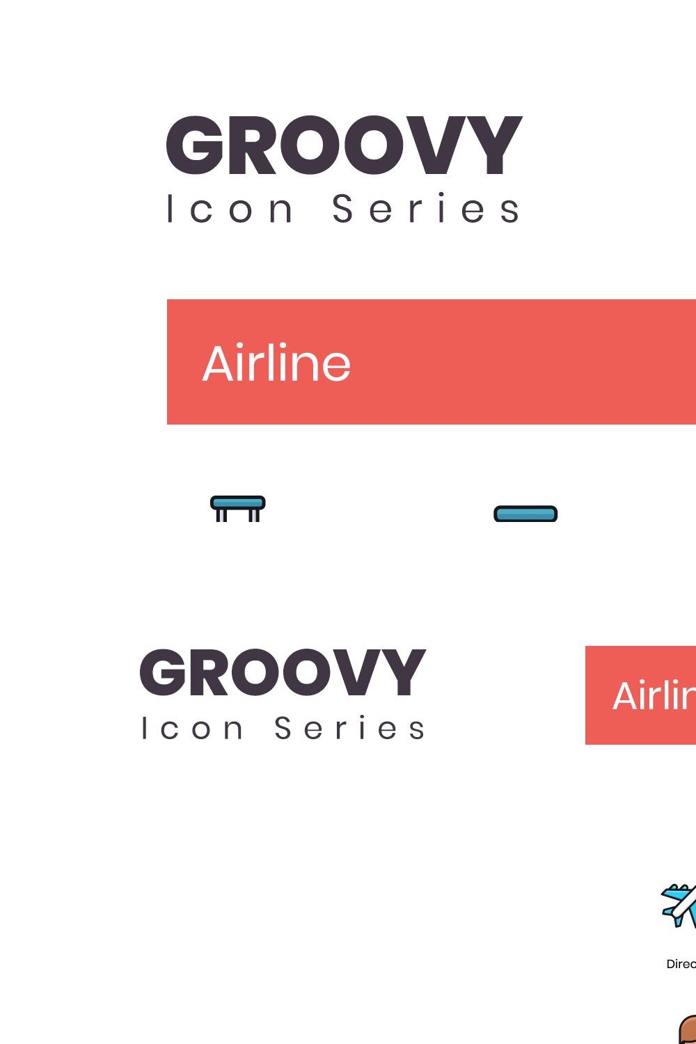 70 Airline Icons - Groovy Series pinterest preview image.