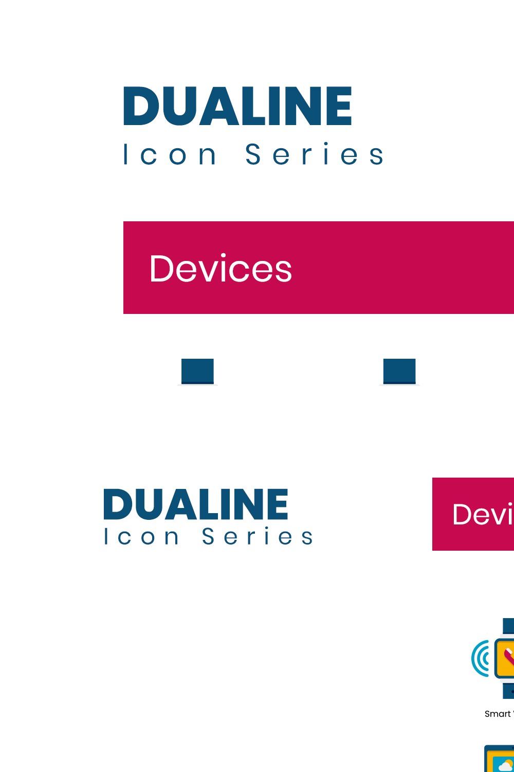 70 Devices Icons | Dualine Flat pinterest preview image.