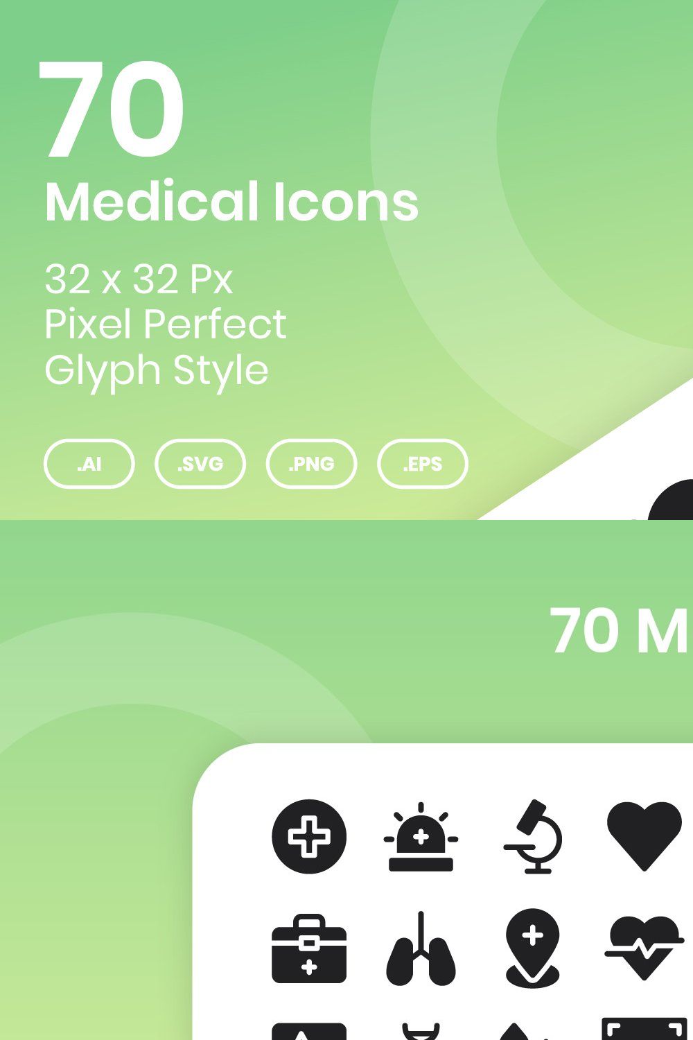 70 Medical - Glyph pinterest preview image.