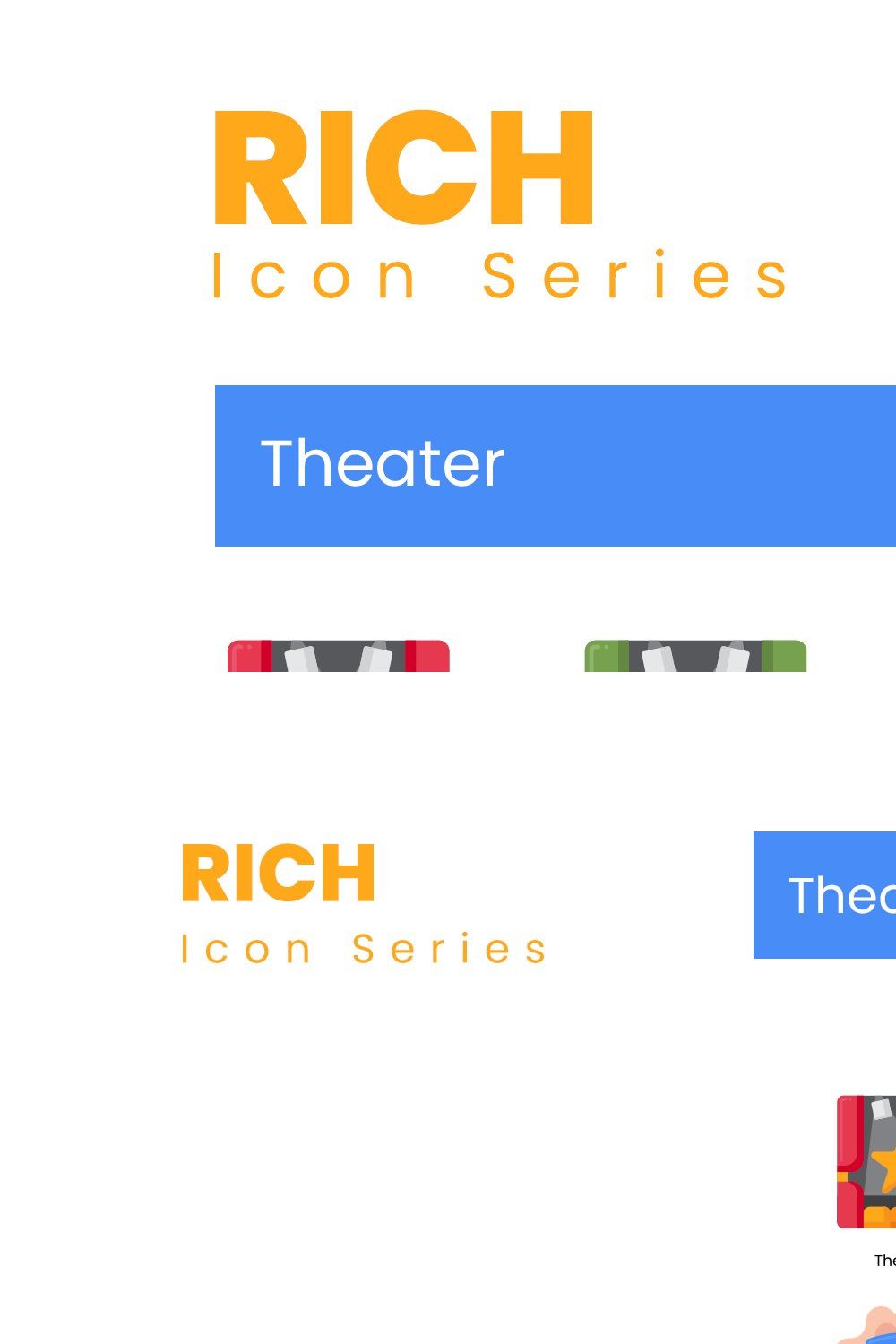 70 Theater Icons - Rich Series pinterest preview image.