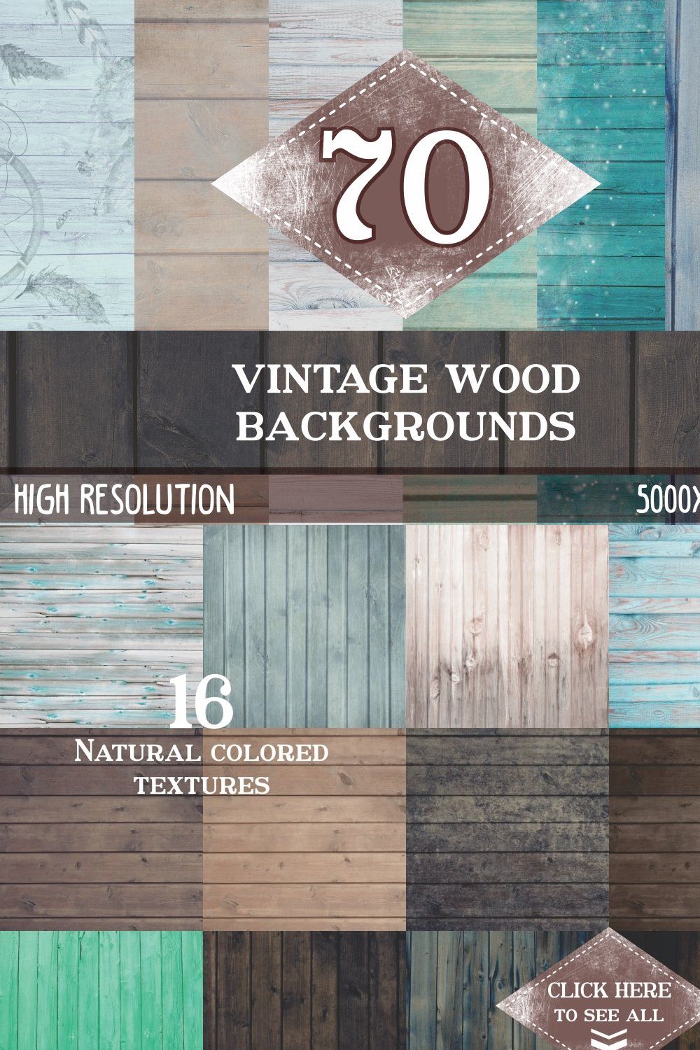 70 Vintage Wood Textures pinterest preview image.