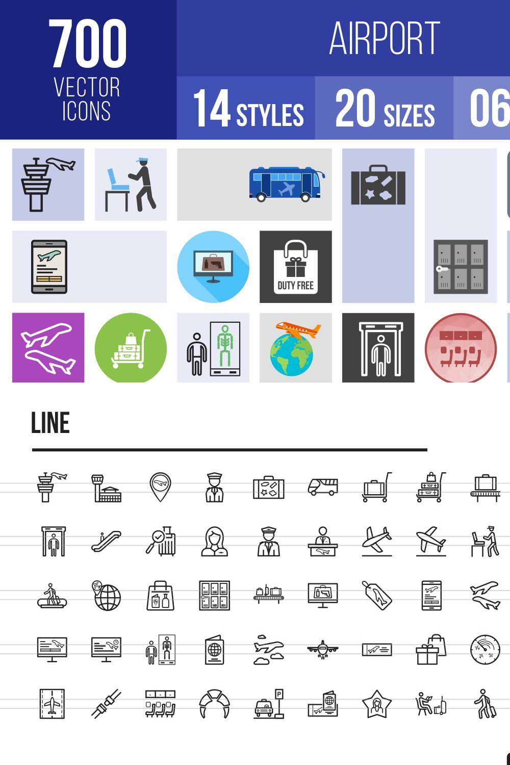 700 Airport Icons pinterest preview image.