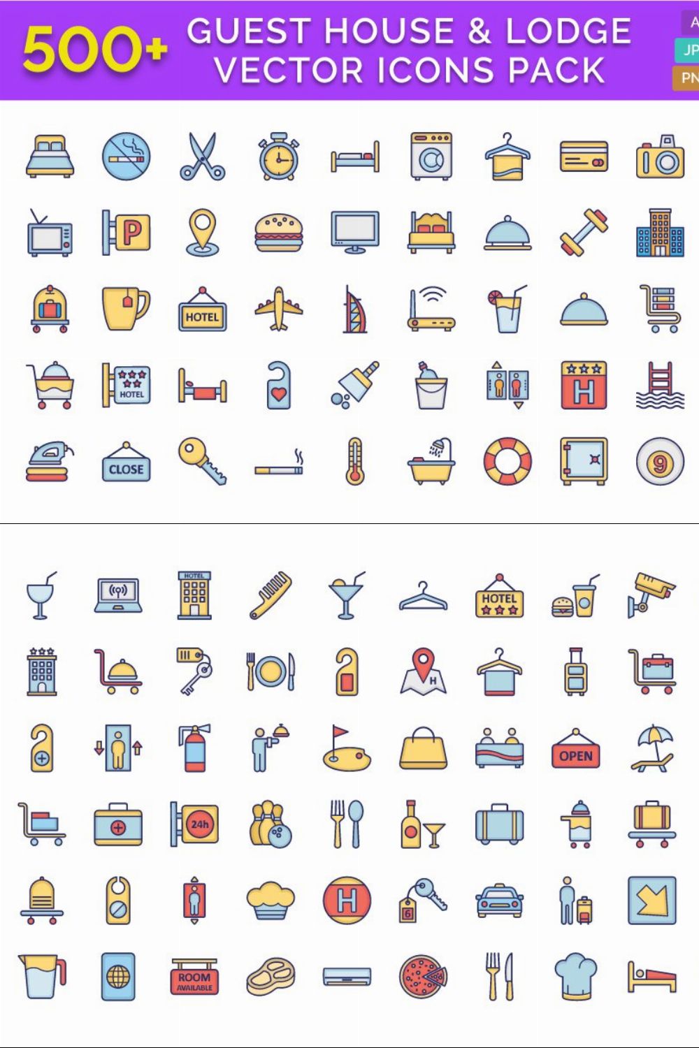 700+ Guest House Vector Icons pinterest preview image.