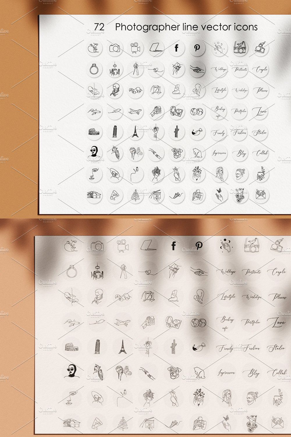 72 Photographer line vector icons pinterest preview image.