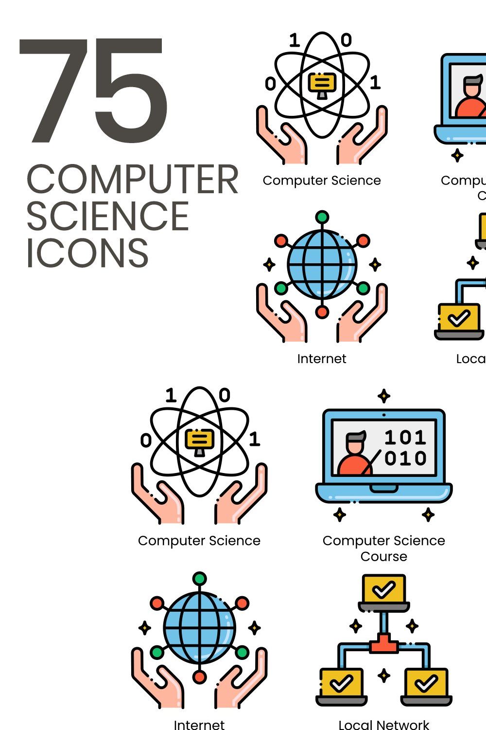 75 Computer Science Icons | Aestheti pinterest preview image.