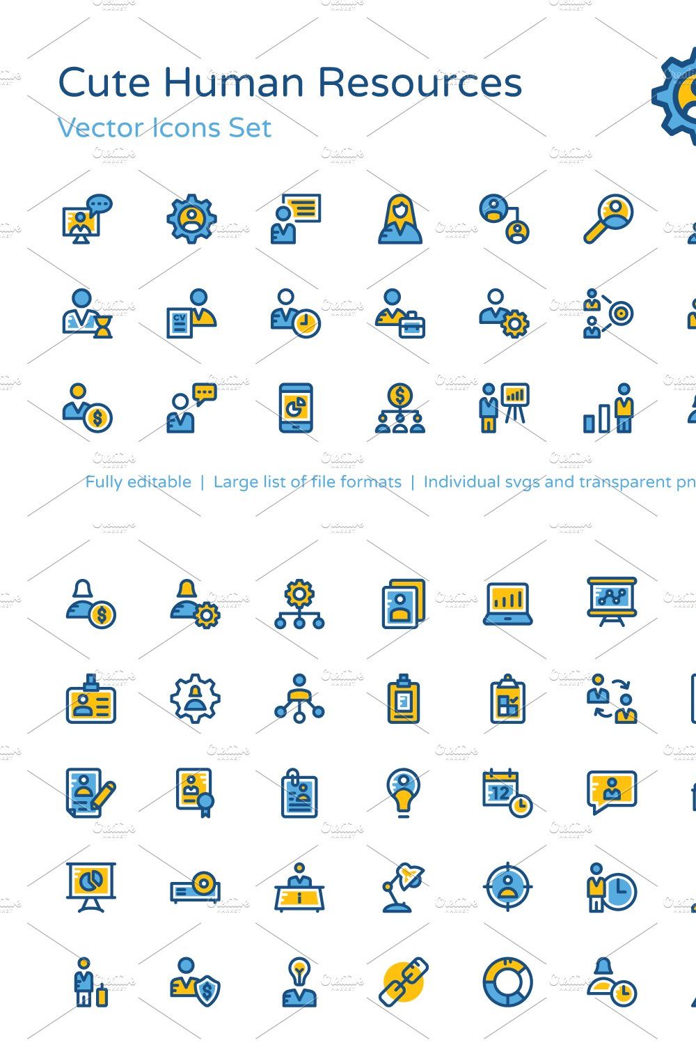 75+ Human Resources Vector Icons pinterest preview image.