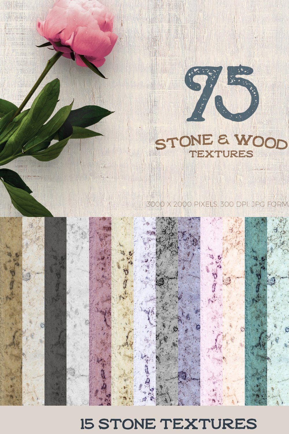 75 Stone & Wood Textures pinterest preview image.