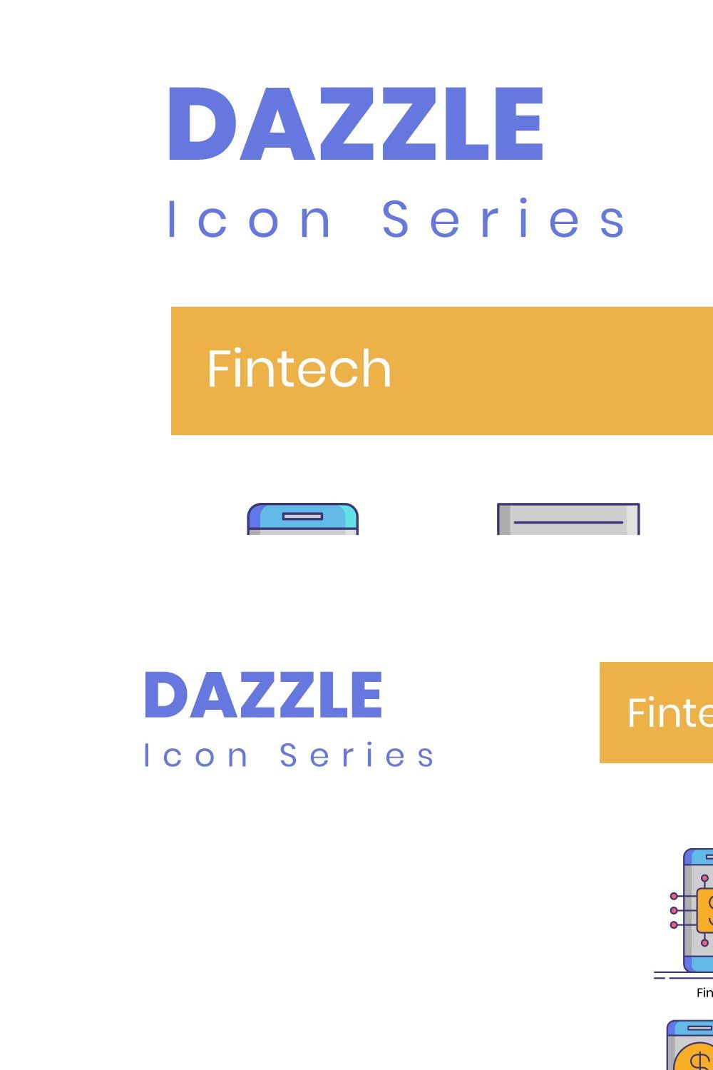 80 Fintech (V2021) Icons | Dazzle pinterest preview image.