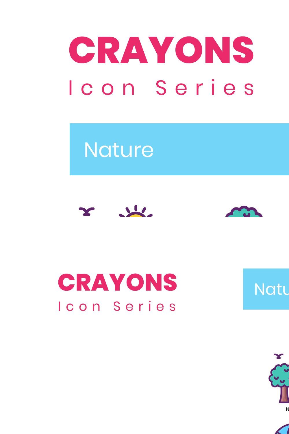 90 Nature Icons | Crayons pinterest preview image.