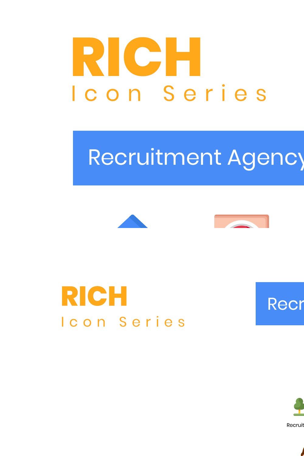 90 Recruitment Agency Icons | Rich pinterest preview image.