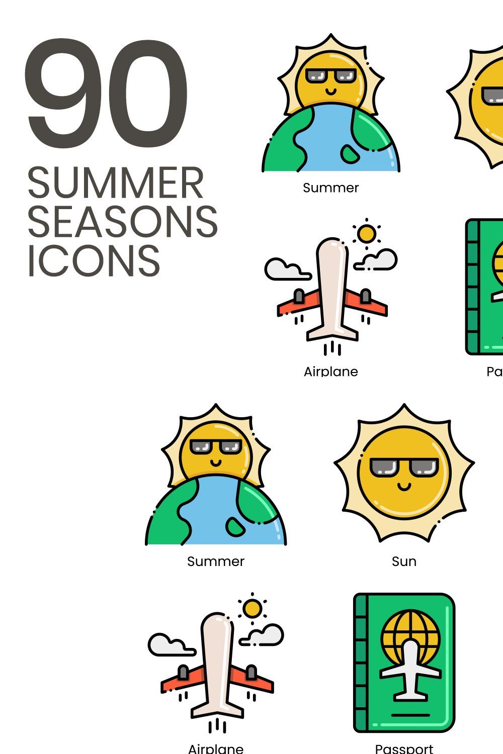 90 Summer Icons | Aesthetics Series pinterest preview image.