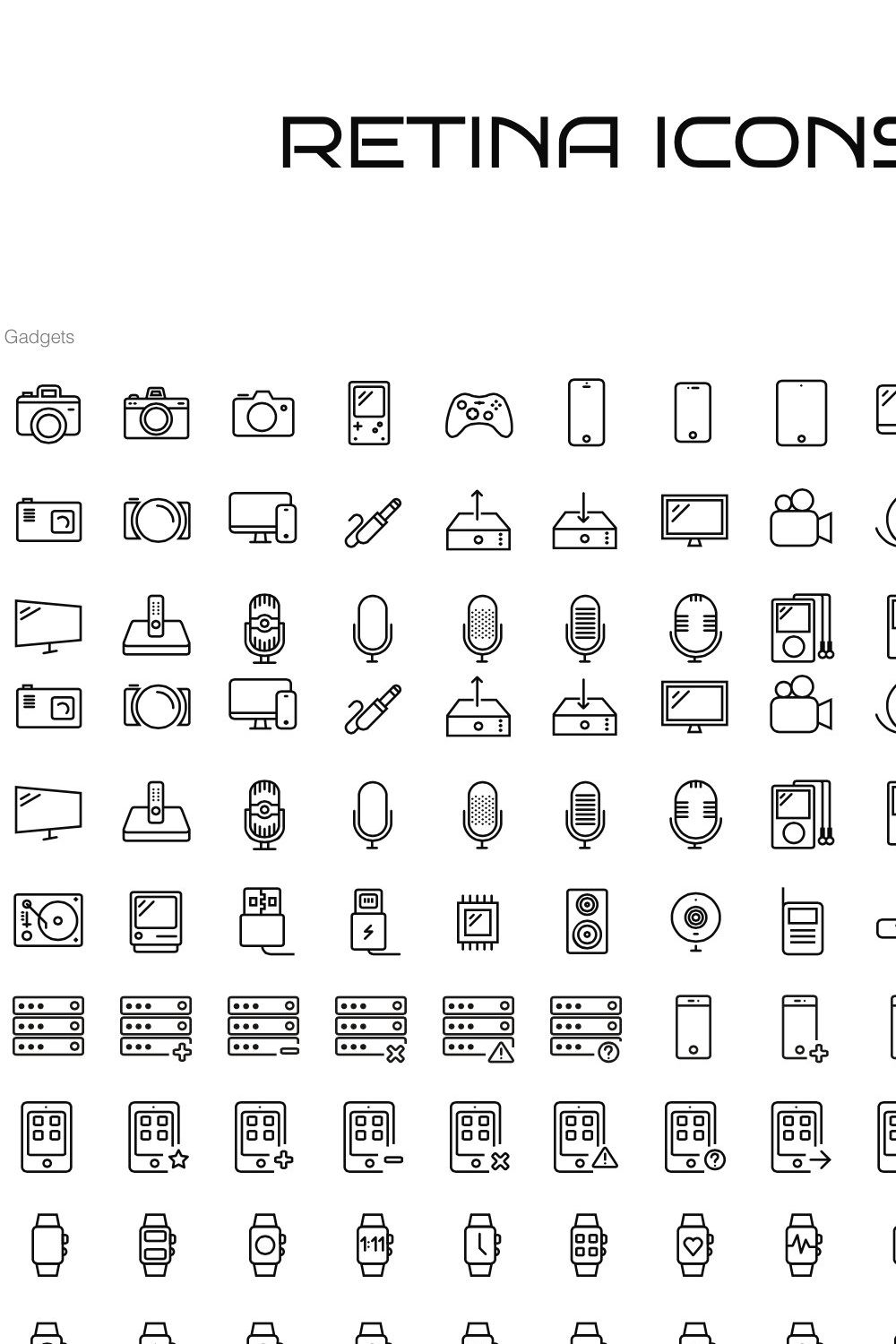 96 Gadget Icons pinterest preview image.