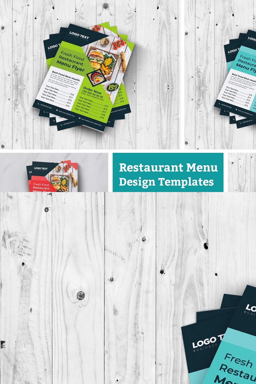 A4 Food Menu Templates pinterest preview image.