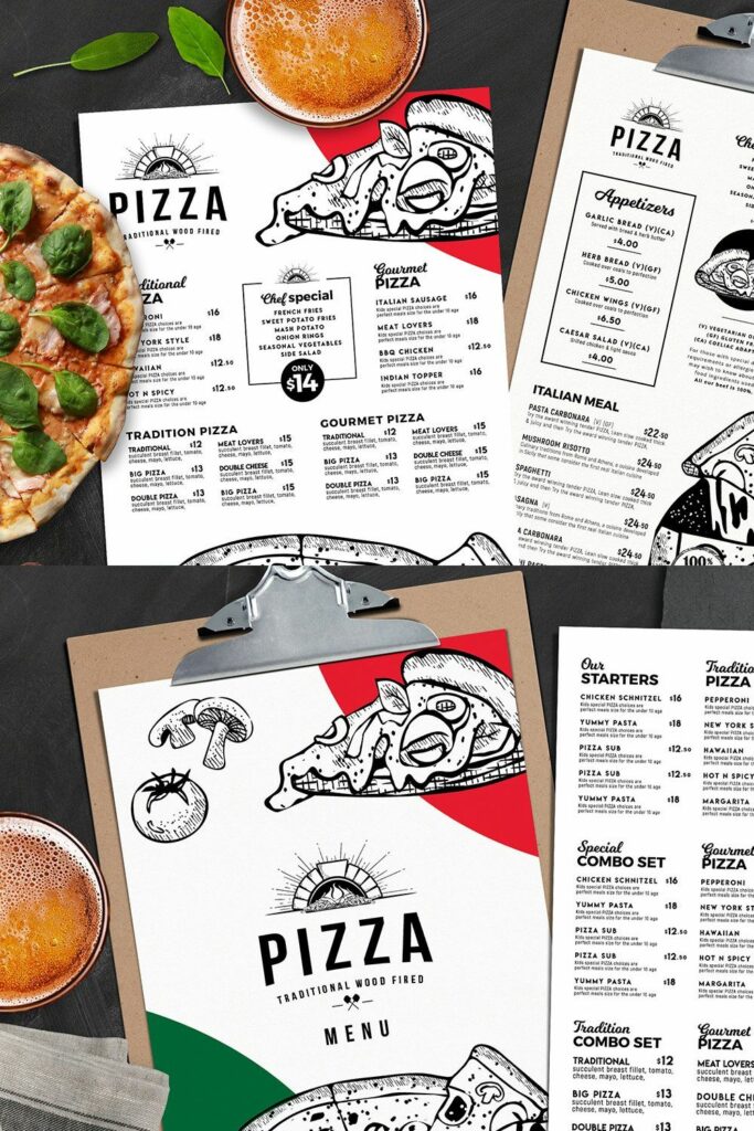 A4 Pizza Menu Templates – MasterBundles