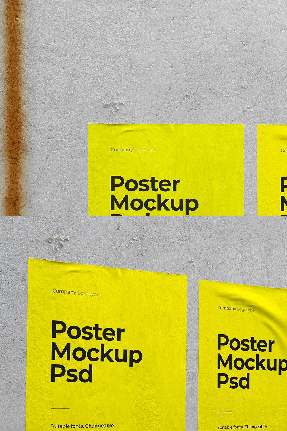 A4 Urban Poster Mockup pinterest preview image.