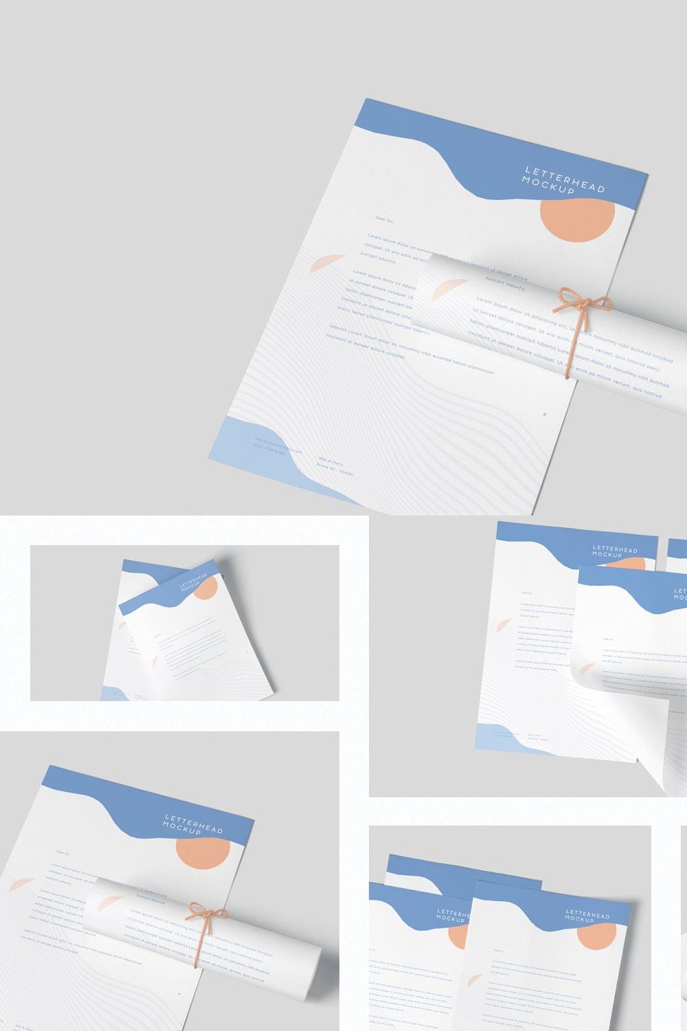 A4 Vertical Letterhead Mockups pinterest preview image.