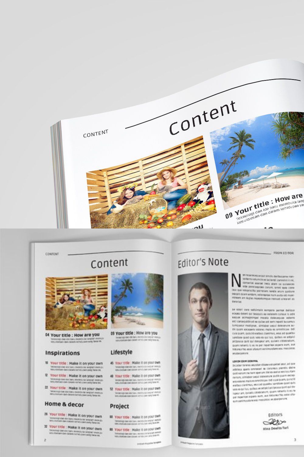 A5 Magazine Template pinterest preview image.