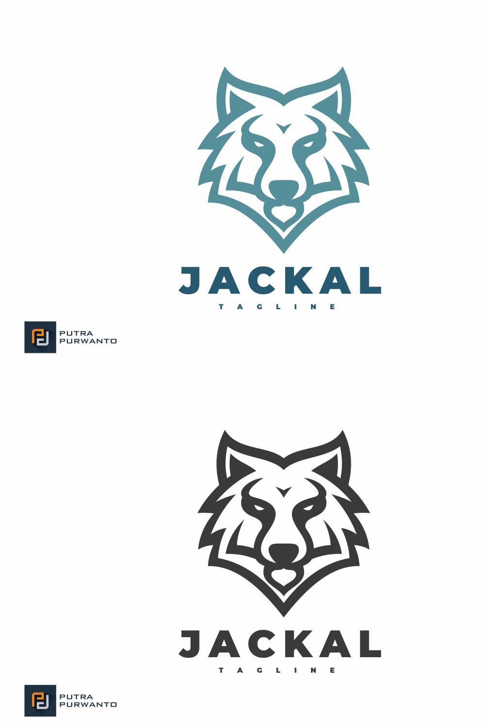 Abstract Line Wolf Head Logo pinterest preview image.