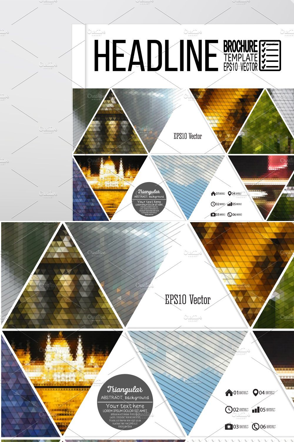 Abstract templates for brochures pinterest preview image.