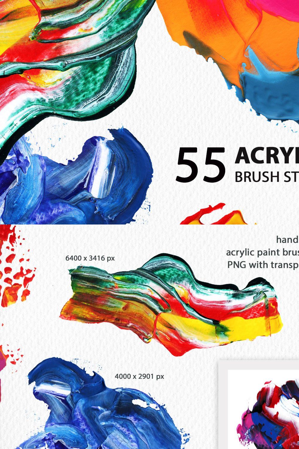 Acrylic Brush Strokes Textures pinterest preview image.