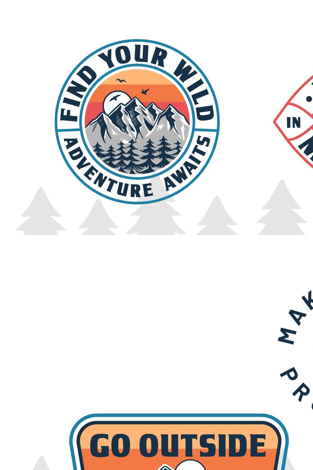 Adventure Badges Pack pinterest preview image.