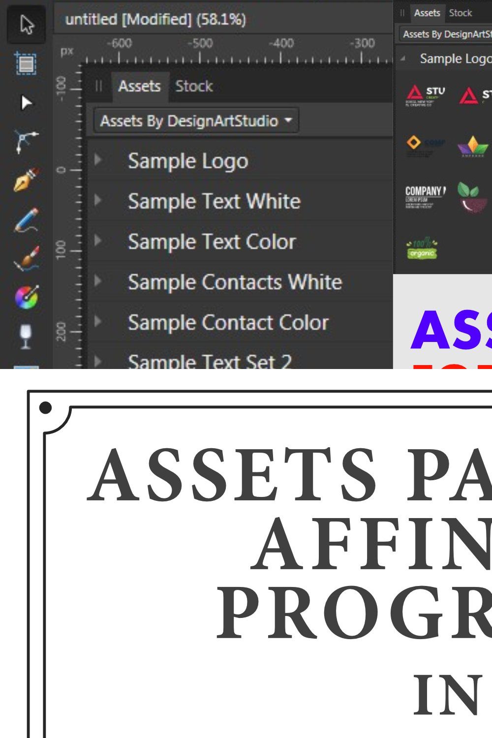 Affinity Assets pinterest preview image.