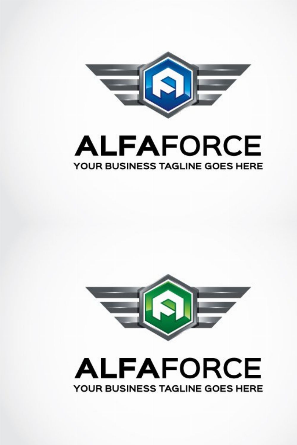 Alfa Force Logo Template pinterest preview image.